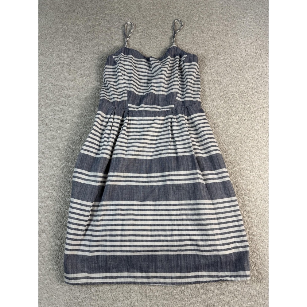 Old Navy Dress Womens‎ Medium Blue Striped Spaghetti Strap Sundress Smocked Back